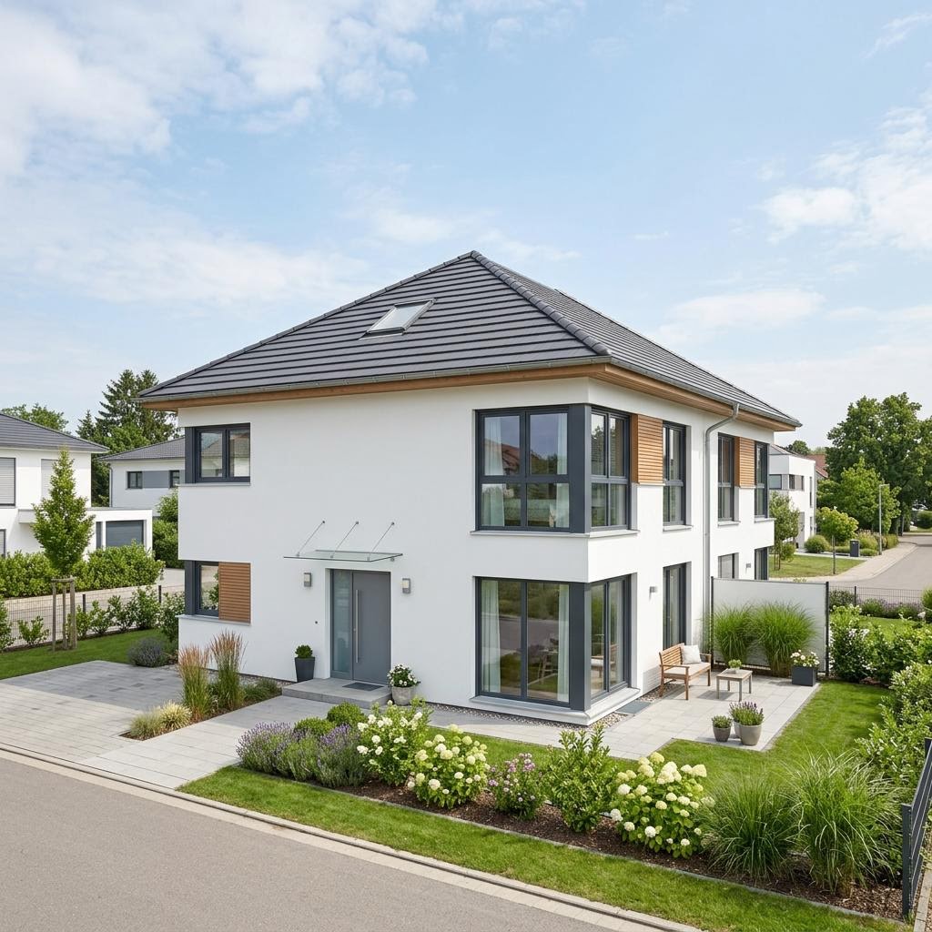 Doppelhaus Option Plus 126 von WeberHaus Doppelhaus Doppelhaus Option Plus 126 von WeberHaus — Walmdach, 126 m²