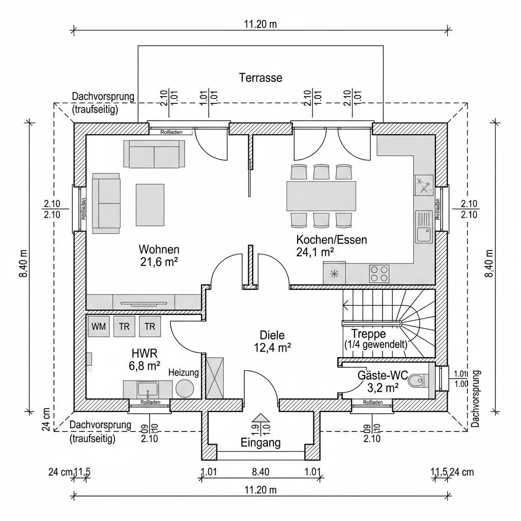 Grundriss Edition Mansarde 150 – 150 m² Einfamilienhaus mit 5 Zimmern