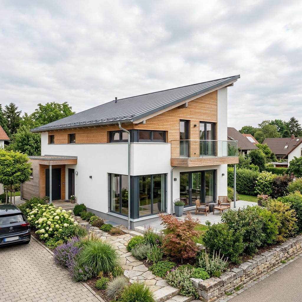 PultKlar 148 von WOLF-HAUS Pultdachhaus PultKlar 148 von WOLF-HAUS mit geradliniger Form und Solardach